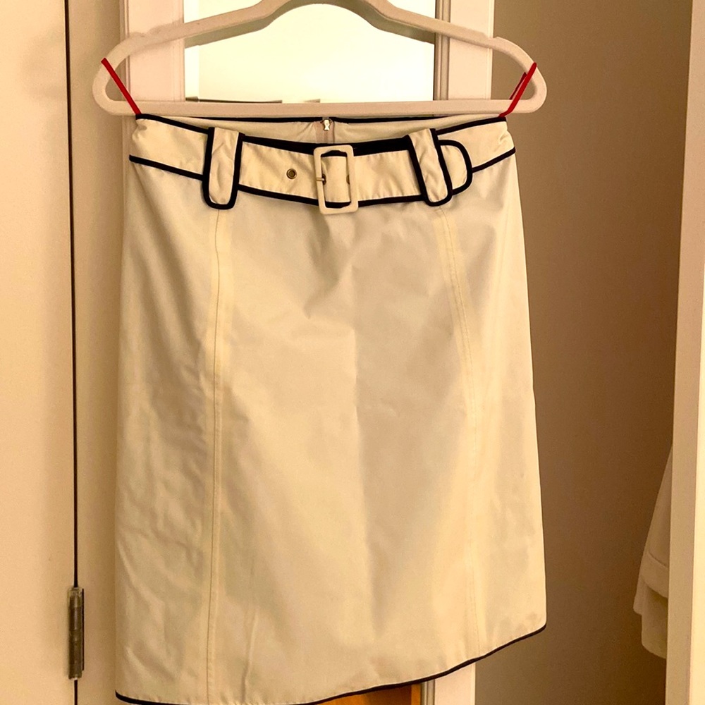 Prada white skirt with belt